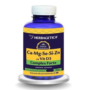 Complex Forte (Ca+Mg+Se+Si+Zn) cu Vitamina D3 2000UI Herbagetica 120cps